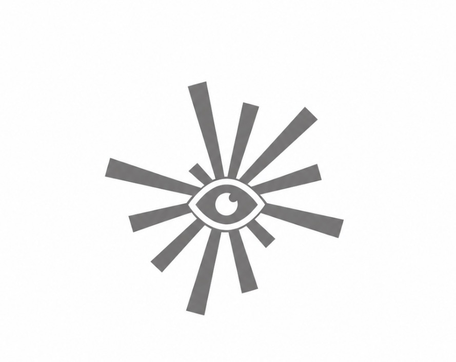 Visus-Logo: Auge mit Lichtstrahlen